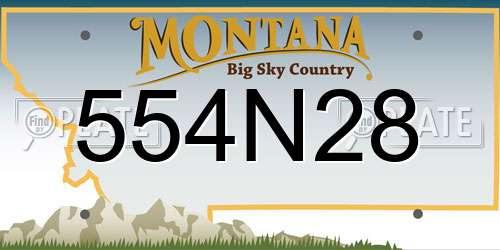 554N28 Montana License Plate