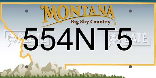 554NT5 Montana License Plate
