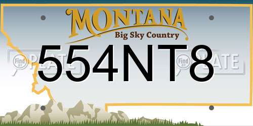554NT8 Montana License Plate