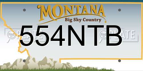 554NTB Montana License Plate
