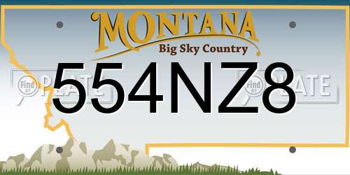 554NZ8 Montana License Plate