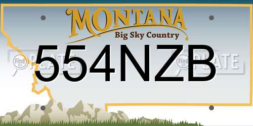 554NZB Montana License Plate