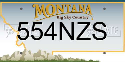 554NZS Montana License Plate