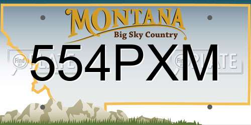 554PXM Montana License Plate