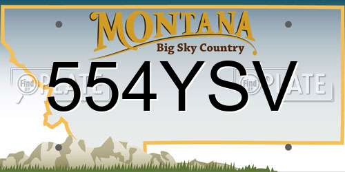 554YSV Montana License Plate