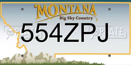 554ZPJ Montana License Plate