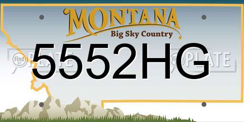 5552HG Montana License Plate