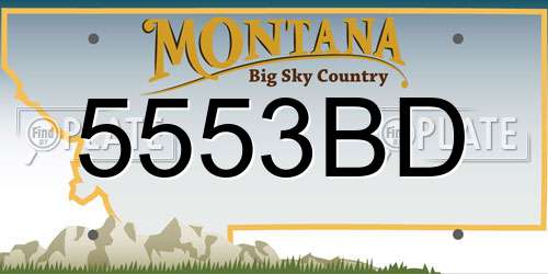 5553BD Montana License Plate