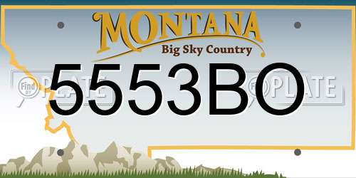 5553BO Montana License Plate