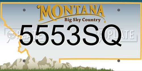 5553SQ Montana License Plate