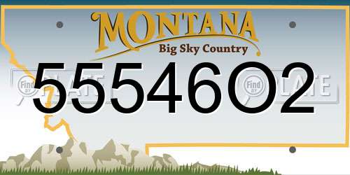 55546O2 Montana License Plate