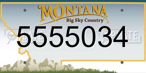 5555034 Montana License Plate