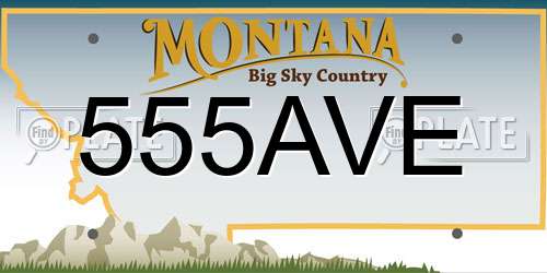 555AVE Montana License Plate