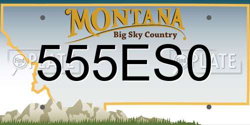 555ES0 Montana License Plate