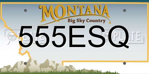 555ESQ Montana License Plate