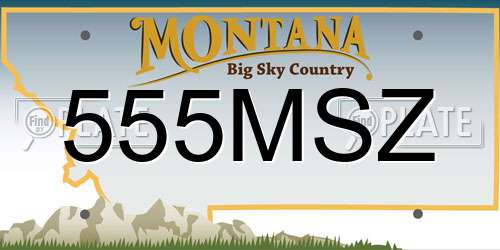 555MSZ Montana License Plate
