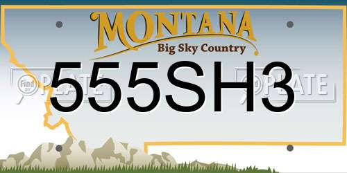 555SH3 Montana License Plate