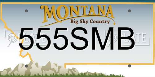 555SMB Montana License Plate