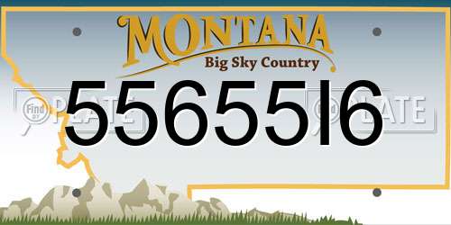 55655I6 Montana License Plate