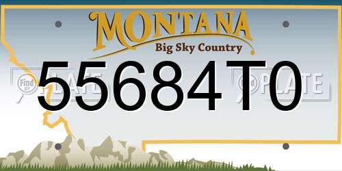 55684T0 Montana License Plate