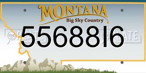 55688I6 Montana License Plate