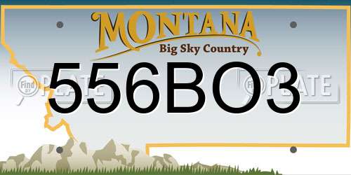 556BO3 Montana License Plate
