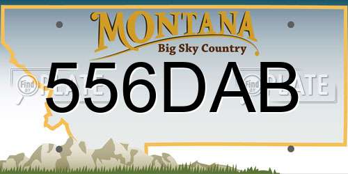 556DAB Montana License Plate