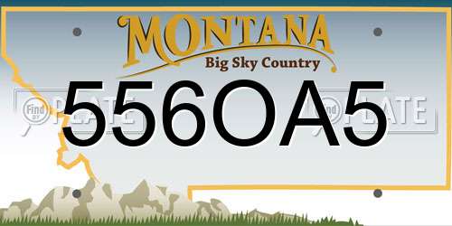 556OA5 Montana License Plate
