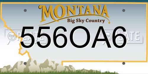 556OA6 Montana License Plate