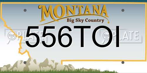 556TOI Montana License Plate