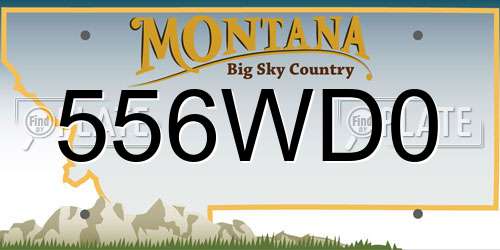 556WD0 Montana License Plate