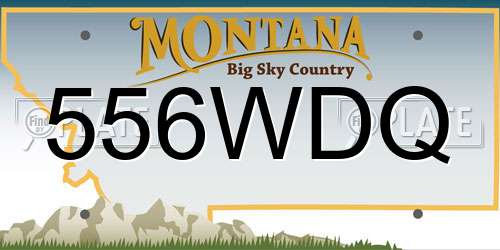 556WDQ Montana License Plate