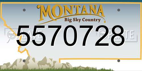5570728 Montana License Plate