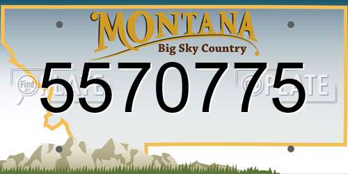 5570775 Montana License Plate