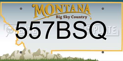 557BSQ Montana License Plate