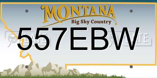 557EBW Montana License Plate