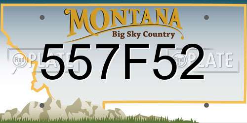557F52 Montana License Plate