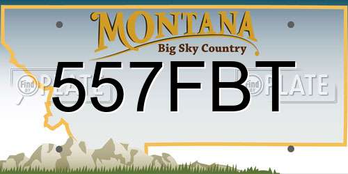 557FBT Montana License Plate