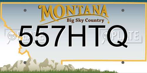 557HTQ Montana License Plate