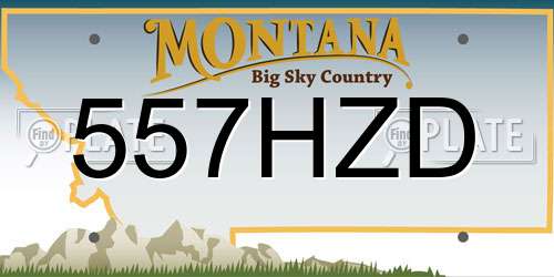 557HZD Montana License Plate