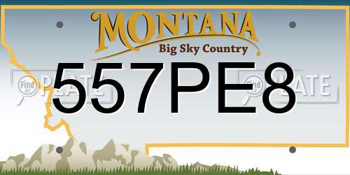 557PE8 Montana License Plate