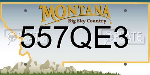 557QE3 Montana License Plate