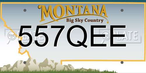 557QEE Montana License Plate