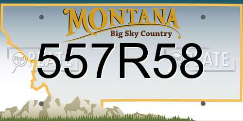 557R58 Montana License Plate