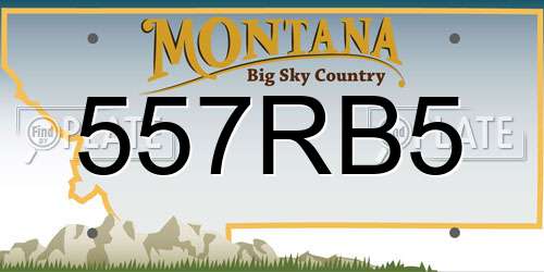 557RB5 Montana License Plate