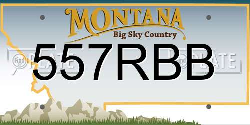 557RBB Montana License Plate