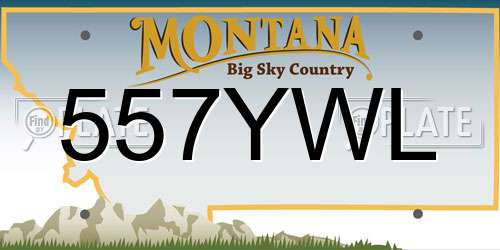 557YWL Montana License Plate
