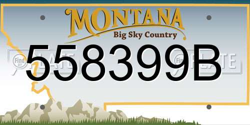 558399B Montana License Plate