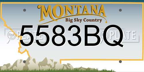 5583BQ Montana License Plate