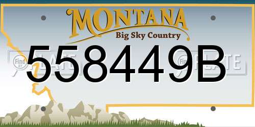 558449B Montana License Plate